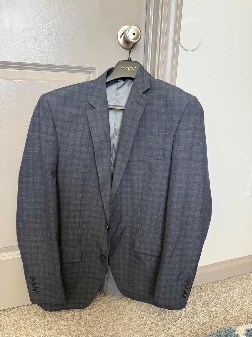 Haggar Gray Navy Plaid Sport Coat